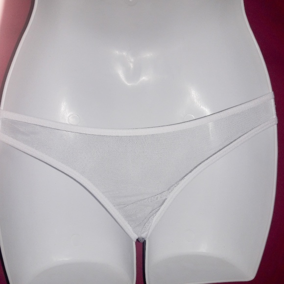 Cold Shoulder Sheer White Mesh Lace Babydoll Set - Picture 8 of 8